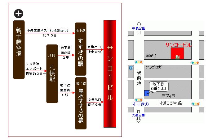 サンヨービルアクセスマップ